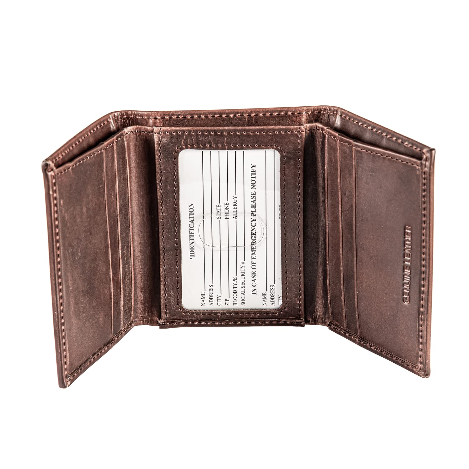 Team Sports America NFL Buffalo Bills Brown Wallet | Tri-Fold | Officially Licensed Stamped Logo | Made of Leather | Money and Card Organizer | Gift Box Included - Image 4