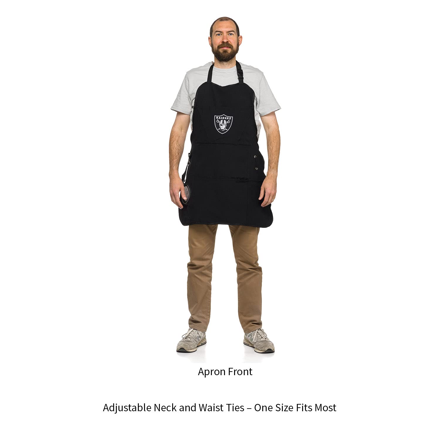Team Sports America NFL Ultimate Grilling Apron with Bottle Opener and Insulated Beverage Holder, Adjustable Straps Men Women - Image 4